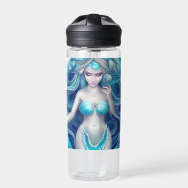 Beautiful Blue Seashell Mermaid Graphic Trinkflasche