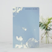 Beautiful Blue Sky Clouds Briefpapier (Stehend Vorderseite)