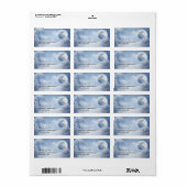 Beautiful Blue Sky mit Flying Swans Adressaufkleber (Vorne)