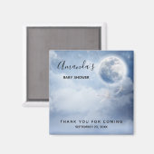 Beautiful Blue Sky mit Flying Swans Baby Dusche Magnet (Vorderseite/Rückseite)