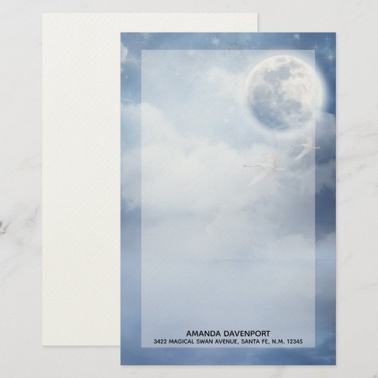 Beautiful Blue Sky mit Flying Swans Briefpapier (Vorne/Hinten)