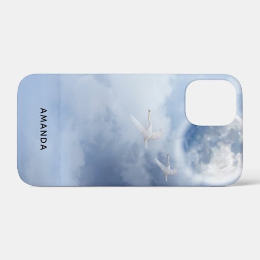 Beautiful Blue Sky mit Flying Swans Case-Mate iPhone Hülle (Rückseite (Horizontal))