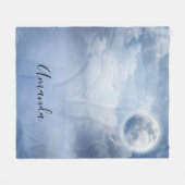 Beautiful Blue Sky mit Flying Swans Fleecedecke (Vorderseite (Horizontal))