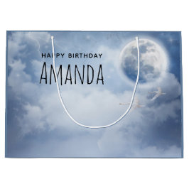 Beautiful Blue Sky mit Flying Swans Geburtstag Große Geschenktüte