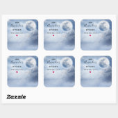 Beautiful Blue Sky mit Flying Swans Küche Quadratischer Aufkleber (Blatt)