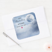 Beautiful Blue Sky mit Flying Swans Küche Quadratischer Aufkleber (Umschlag)