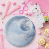 Beautiful Blue Sky mit Flying Swans Pappteller (Party)