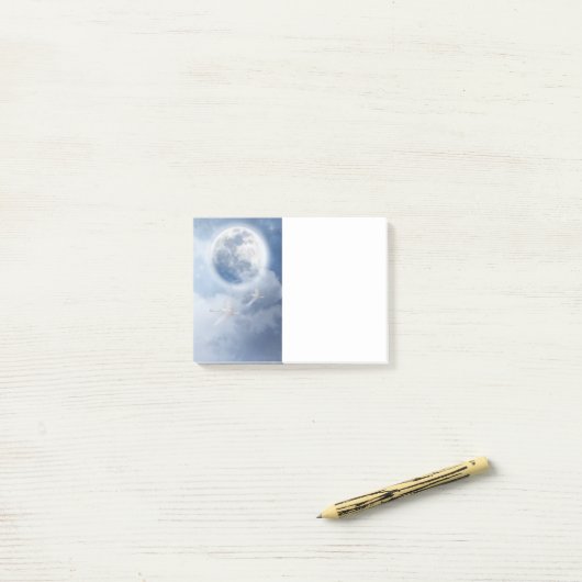 Beautiful Blue Sky mit Flying Swans Post-it Klebezettel (Auf Schreibtisch)