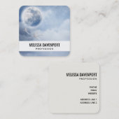 Beautiful Blue Sky mit Flying Swans Quadratische Visitenkarte (Vorne/Hinten)