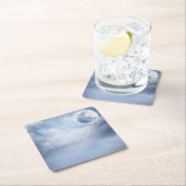 Beautiful Blue Sky mit Flying Swans Rechteckiger Pappuntersetzer (Vor Ort)