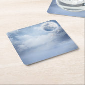 Beautiful Blue Sky mit Flying Swans Rechteckiger Pappuntersetzer (angewinkelt)