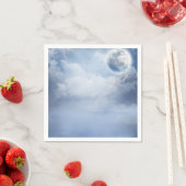 Beautiful Blue Sky mit Flying Swans Serviette (Beispiel)