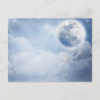 Beautiful Blue Sky mit Flying Swans Together