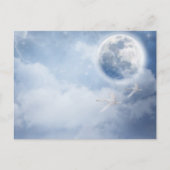 Beautiful Blue Sky mit Flying Swans Together Postkarte (Vorderseite)