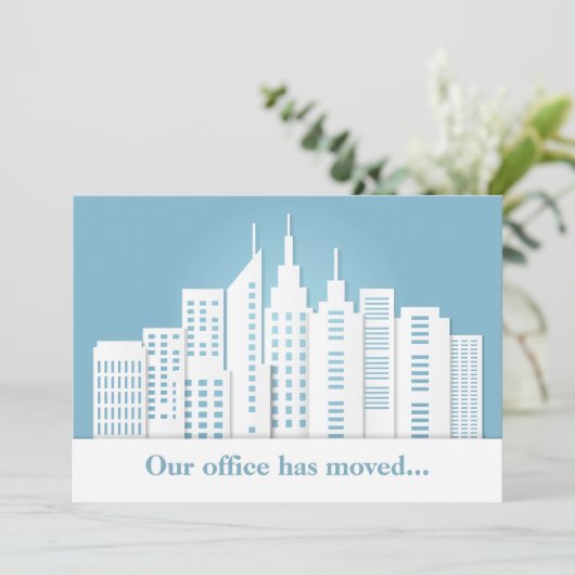 Beautiful Blue Skyline Business Change Ankündigung (Stehend Vorderseite)