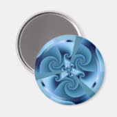 Beautiful Blue Spiral Frische Fraktal Kunst, Dicht Magnet (Vorderseite/Rückseite)