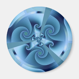 Beautiful Blue Spiral Frische Fraktal Kunst, Dicht Magnet