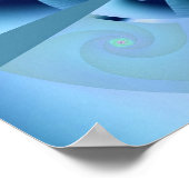Beautiful Blue Spiral Frische Fraktal Kunst, Dicht Poster (Ecke)