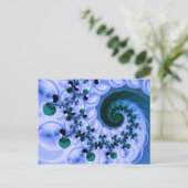 Beautiful Blue Spiral Frische Fraktal Kunst, Dicht Postkarte (Stehend Vorderseite)