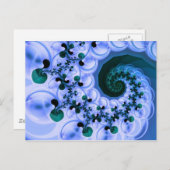 Beautiful Blue Spiral Frische Fraktal Kunst, Dicht Postkarte (Vorne/Hinten)