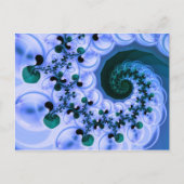 Beautiful Blue Spiral Frische Fraktal Kunst, Dicht Postkarte (Vorderseite)