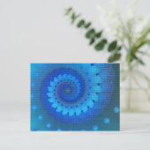 Beautiful Blue Spiral Frische Fraktal Kunst, Dicht Postkarte (Stehend Vorderseite)