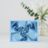 Beautiful Blue Spiral Frische Fraktal Kunst, Dicht Postkarte (Stehend Vorderseite)