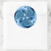 Beautiful Blue Spiral Frische Fraktal Kunst, Dicht Runder Aufkleber (Tasche)