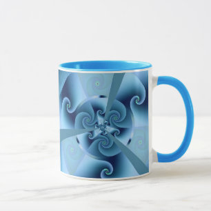 Beautiful Blue Spiral Frische Fraktal Kunst, Dicht Tasse