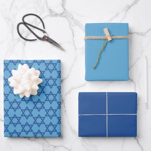 Beautiful Blue Star von David Geschenkpapier Set (Vorderseite)