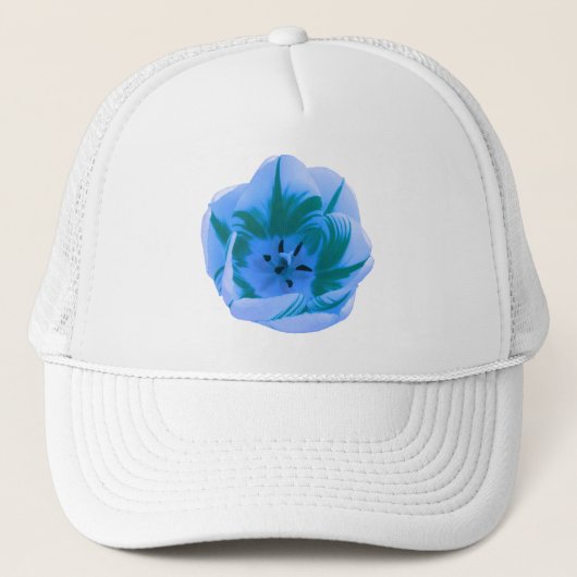 Beautiful Blue Tulip Hat Truckerkappe (Vorderseite)