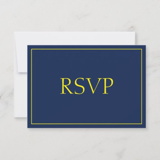 Beautiful Blue und Gold Response UAWG RSVP Karte (Vorderseite)