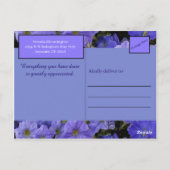 Beautiful Blue Violet Petunias Vielen Dank Postkarte (Rückseite)