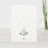 Beautiful Blue Watercolor Erstkommune Gruß Karte (Rückseite)