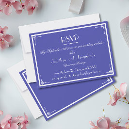 Beautiful Blue - Wedding Website RSVP Card
