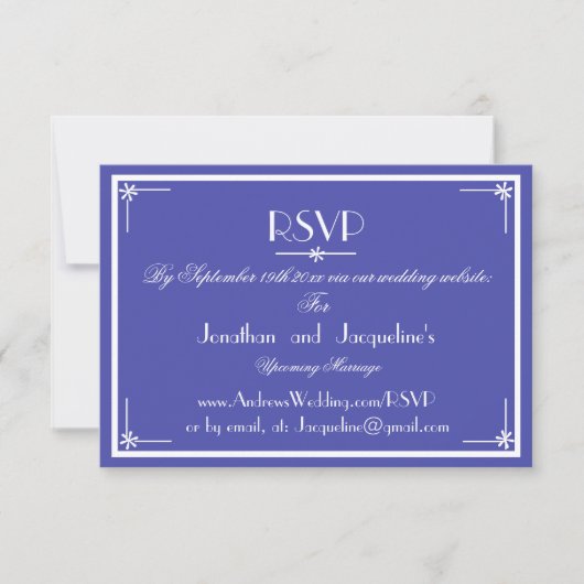 Beautiful Blue - Wedding Website RSVP Card (Vorderseite)