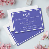Beautiful Blue - Wedding Website RSVP Card Karte