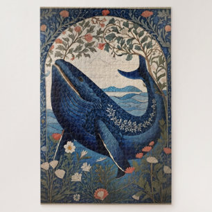 Beautiful Blue Whale William Morris Inspiriert Puzzle