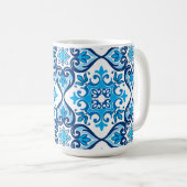 💙 🤍 Beautiful blue - white Azulejos X, Kaffeetasse (VorderseiteRechts)