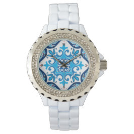 💙 🤍 Beautiful blue - white Azulejos X, Watch Armbanduhr