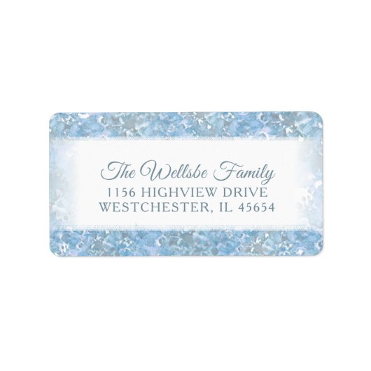 Beautiful Blue & White Floral Custom Address Label Adressaufkleber (Vorne)