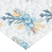 Beautiful Blue Winterberries Gray Filigree Tischdecke (Schrägansicht)