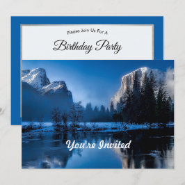 Beautiful Blue Yellowstone Foto Geburtstag Einladung