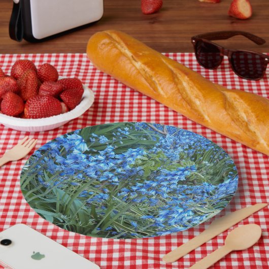 Beautiful Bluebell Garden Floral Pappteller (Picknick)