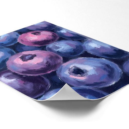 Beautiful Blueberries | Fruit Painting Poster (Ecke)