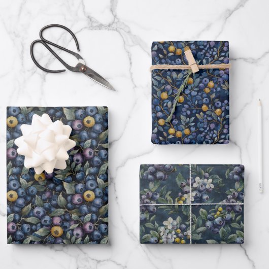 Beautiful Blueberry Geschenkpapier Set (Vorderseite)