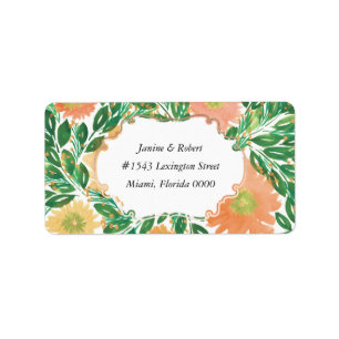 Beautiful Blume Aquarell Malungsanschrift Adressaufkleber