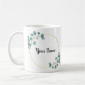 Beautiful Blumen Green Name Custom Kaffeetasse (Links)