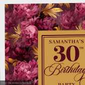 Beautiful Blush Burgundy Gold 30. Geburtstag Party Serviette
