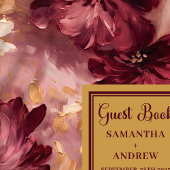 Beautiful Blush Burgundy Gold Boho Wedding Gästebuch